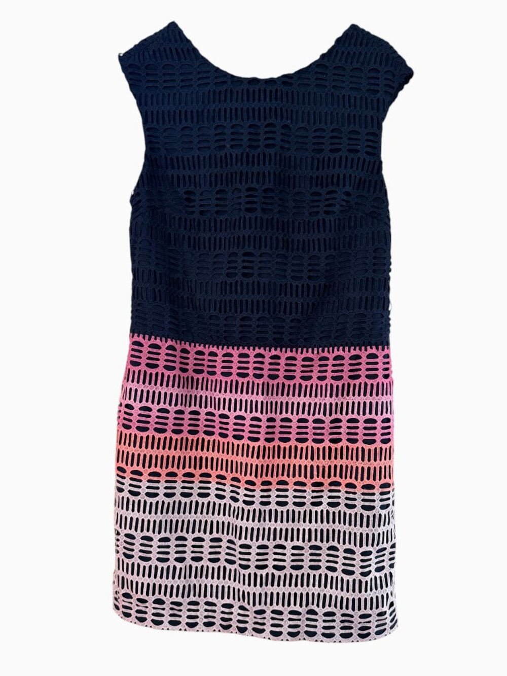 **Ted Baker London Colorblock Ombré Openwork Lace Dress | Size 3 (UK 12/US 8)**